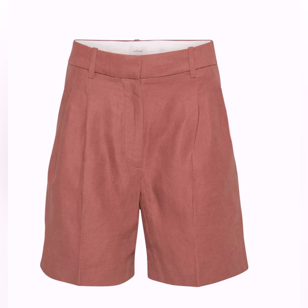 NWT Aritzia Wilfred Effortless 7” linen short Sz.2 warm sienna